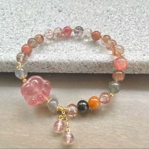Rutilated Quartz Cat Claw Bracelet